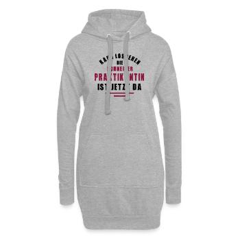 Praktikantin Schneiderin Praktikum Schneiderei - Hoodie-Kleid - Grau meliert - Vorne