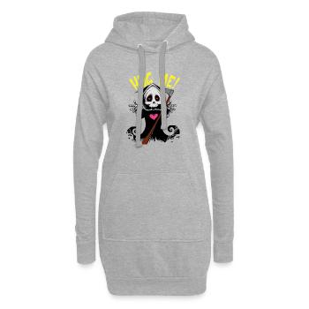 Grim Reaper avec coeur gothique Mort lourd rose Métal - Sweat-shirt à capuche long Femme - gris chiné - Devant