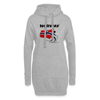 Biathlon with heart in Norway as a gift - Hoodie Dress - heather grey - Front