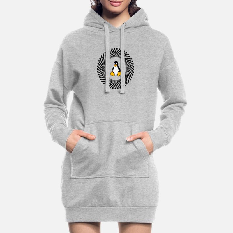 Computer System Pinguin Nerd pc inside Programm lo Hoodie-Kleid