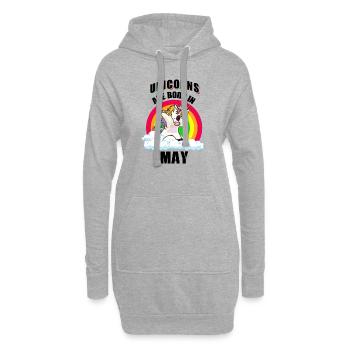 Unicorns Are Born In May Dab Cadeau - Sweat-shirt à capuche long Femme - gris chiné - Devant