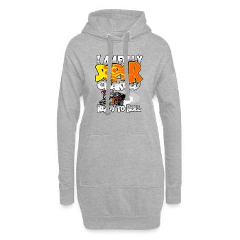 i am fully charged (on white) - Hoodie Dress - heather grey - Front