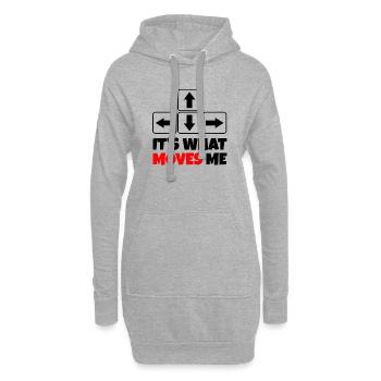 Tastatur / es bewegt mich / Geschenk / Zocken - Hoodie-Kleid - Grau meliert - Vorne
