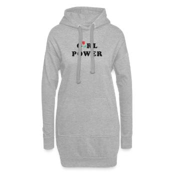 Girl Power Femmes idée cadeau - Sweat-shirt à capuche long Femme - gris chiné - Devant