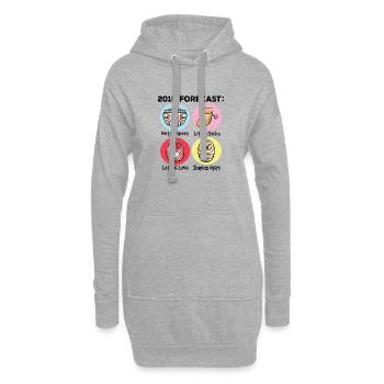 2018 Prévisions maman papa grossesse annonce - Sweat-shirt à capuche long Femme - gris chiné - Devant