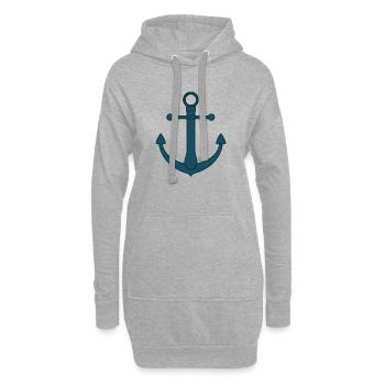 ancre - Sweat-shirt à capuche long Femme - gris chiné - Devant