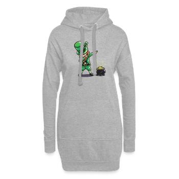 St Patricks tenue de jour T-Rex cadeau Bière Irlande - Sweat-shirt à capuche long Femme - gris chiné - Devant