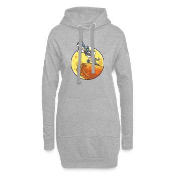 Einhorn lustig witzig Geschenk Geburtstag süß - Hoodie-Kleid - Grau meliert - Vorne