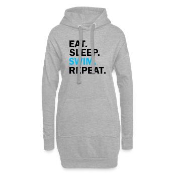 Eat Sleep Swim Repeat - Hoodie-Kleid - Grau meliert - Vorne