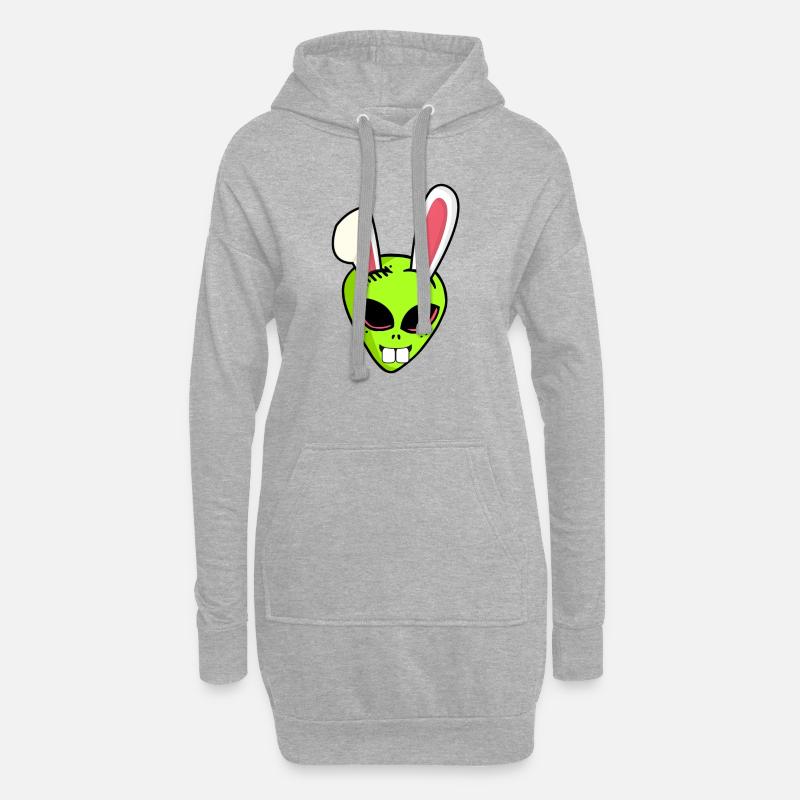 Alien alien Easter bunny Easter gift Ha - Hoodie Dress - heather grey