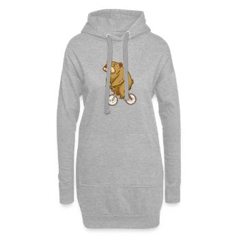 Ours - Vélo - Sports - Cadeaux - Sweat-shirt à capuche long Femme - gris chiné - Devant