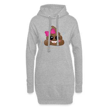 Poo lustig Geschenk - Hoodie-Kleid - Grau meliert - Vorne