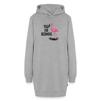 Funny Flamingo Yoga for Beginners Beach T-Shirt - Hoodie-Kleid - Grau meliert - Vorne