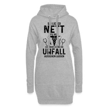 Medizinische Fachangestellte MFA Arzthelferin - Hoodie-Kleid - Grau meliert - Vorne