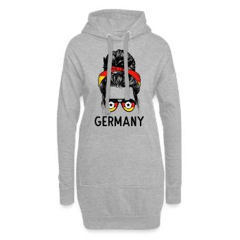 Germany Fußball Frau - Hoodie-Kleid - Grau meliert - Vorne