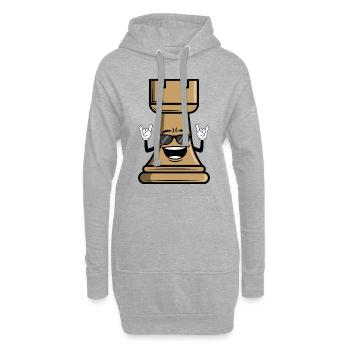 Pion tour cadeau pour les joueurs d’échecs - Sweat-shirt à capuche long Femme - gris chiné - Devant