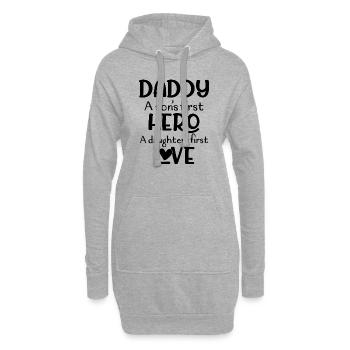 Daddy - Son's First Hero, Daughter's First Love - Hoodie Dress - heather grey - Front