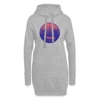 Paris, ville de l’amour – Tour Eiffel Design - Sweat-shirt à capuche long Femme - gris chiné - Devant