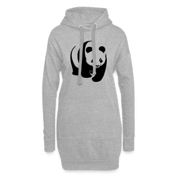panda géant ours en peluche teddy - Sweat-shirt à capuche long Femme - gris chiné - Devant
