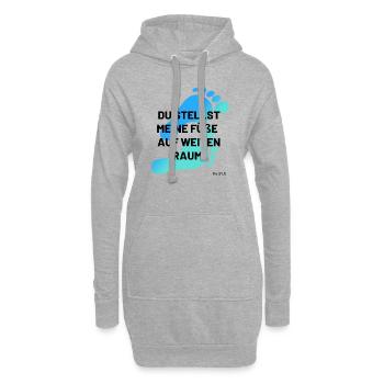 du stellst meine Füße auf weiten Raum mehrfarbig - Hoodie-Kleid - Grau meliert - Vorne