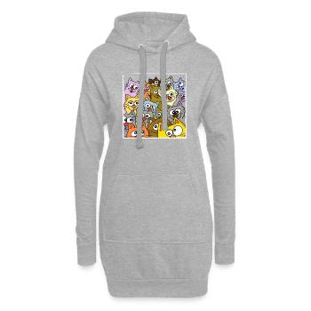 Je mehr Katzen desto besser! - Hoodie-Kleid - Grau meliert - Vorne