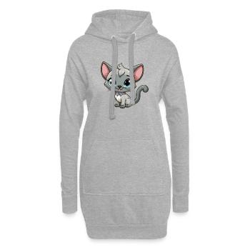 siamois 15 - Sweat-shirt à capuche long Femme - gris chiné - Devant