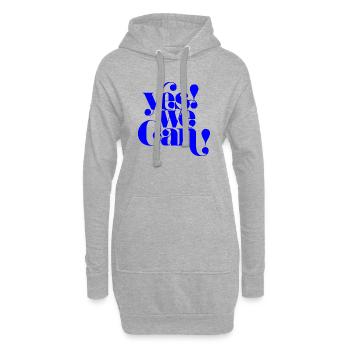 Yes We Can, Citation de la déclaration de motivation - Sweat-shirt à capuche long Femme - gris chiné - Devant