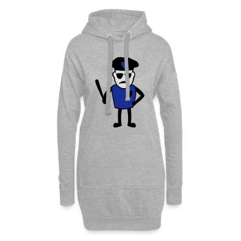 Policeman avec matraque - Sweat-shirt à capuche long Femme - gris chiné - Devant