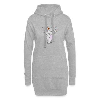Comic Party Hippo - Sweat-shirt à capuche long Femme - gris chiné - Devant