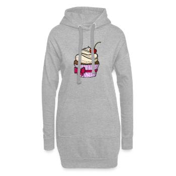 Petit gâteau comique doux - Sweat-shirt à capuche long Femme - gris chiné - Devant