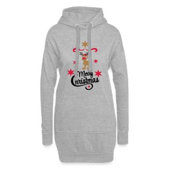 Noël - Sweat-shirt à capuche long Femme - gris chiné - Devant