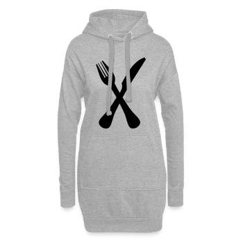 besteck - Hoodie-Kleid - Grau meliert - Vorne