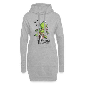 Born To Bike Frosch - Hoodie-Kleid - Grau meliert - Vorne