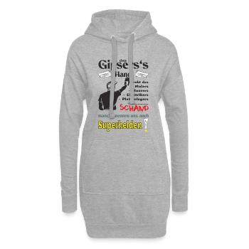 Gipser mit Gipsershirt die  Superhelden Handwerker - Hoodie-Kleid - Grau meliert - Vorne