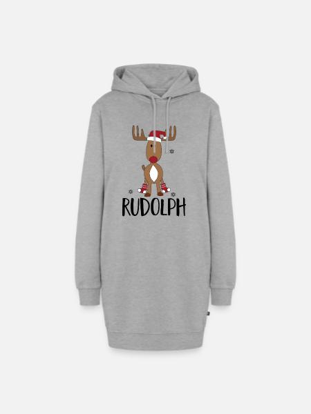 Weihnachten - Hoodie-Kleid - Grau meliert