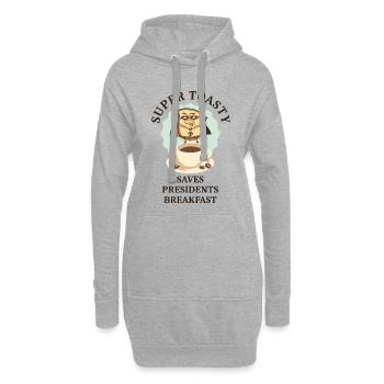 Super Heroes Toast Bread - Sweat-shirt à capuche long Femme - gris chiné - Devant