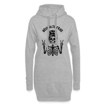 Böse alte Frau - Hoodie-Kleid - Grau meliert - Vorne
