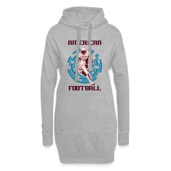 Football américain - Sweat-shirt à capuche long Femme - gris chiné - Devant