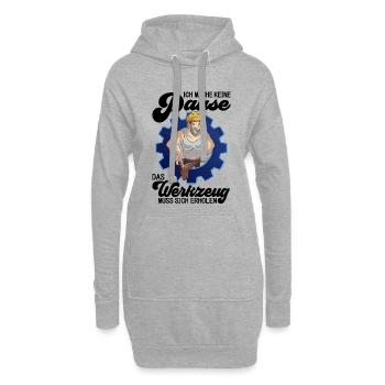 Arbeiter mit Werkzeug im Industriestil Werkstatt - Hoodie-Kleid - Grau meliert - Vorne