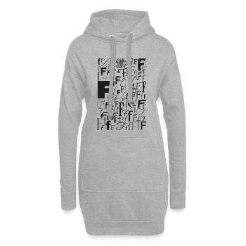 Typo F – Conception de lettres pour les amateurs de polices de caractères - Sweat-shirt à capuche long Femme - gris chiné - Devant