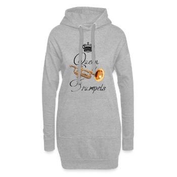 Queen of Trumpets - Hoodie-Kleid - Grau meliert - Vorne