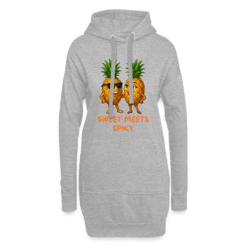 Sweet rencontre le duo d’ananas épicé - Sweat-shirt à capuche long Femme - gris chiné - Devant