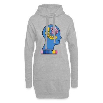 ZWILLING IN MEINEM KOPF – nette Menschen - Hoodie-Kleid - Grau meliert - Vorne