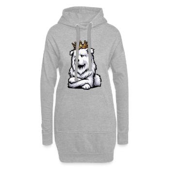 Weißer Schäferhund Schäferhund Schäferhunde - Hoodie-Kleid - Grau meliert - Vorne