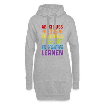 Abschluss 2026 T-Shirt Spruch lange so tun lernen - Hoodie-Kleid - Grau meliert - Vorne