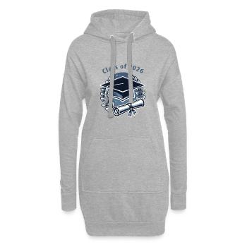 Abschluss 2026 – Diplom und Hut - Hoodie-Kleid - Grau meliert - Vorne