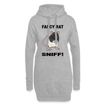 Rat Domestique Fancy Rat Sniff Rongeur - Sweat-shirt à capuche long Femme - gris chiné - Devant