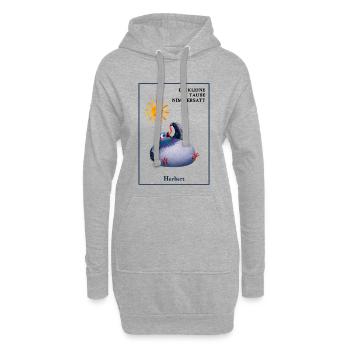 DIE KLEINE TAUBE NIMMERSATT - Herbert - mit Wurm - Hoodie-Kleid - Grau meliert - Vorne