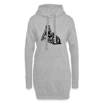 BMX / Mountain Biker 03_schwarz - Sweat-shirt à capuche long Femme - gris chiné - Devant