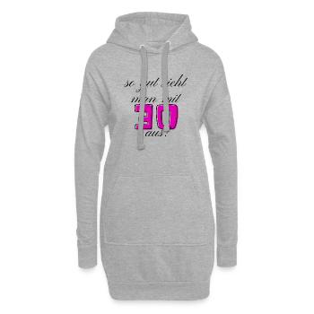 30. Geburtstag - Hoodie-Kleid - Grau meliert - Vorne